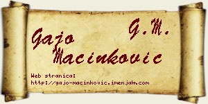 Gajo Mačinković vizit kartica